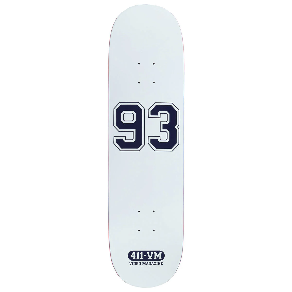 411VM Athletic 93 Skateboard Deck - White - 8.50"