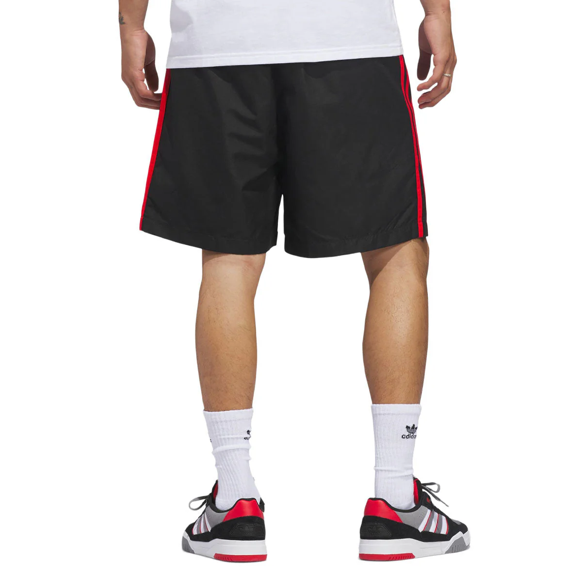 Adidas Skate Water Shorts - Black/White/Red - Image 4