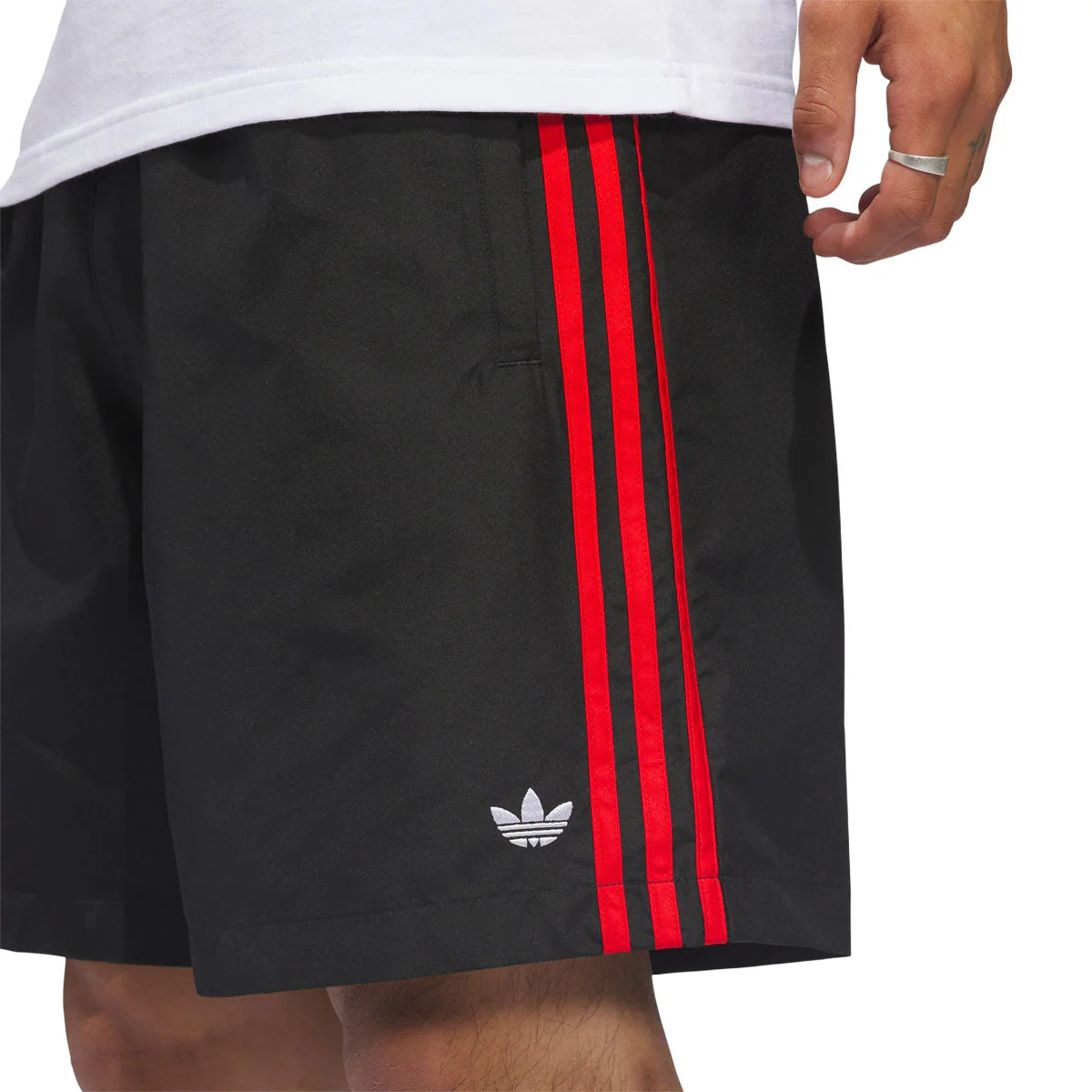 Adidas Skate Water Shorts - Black/White/Red - Image 5