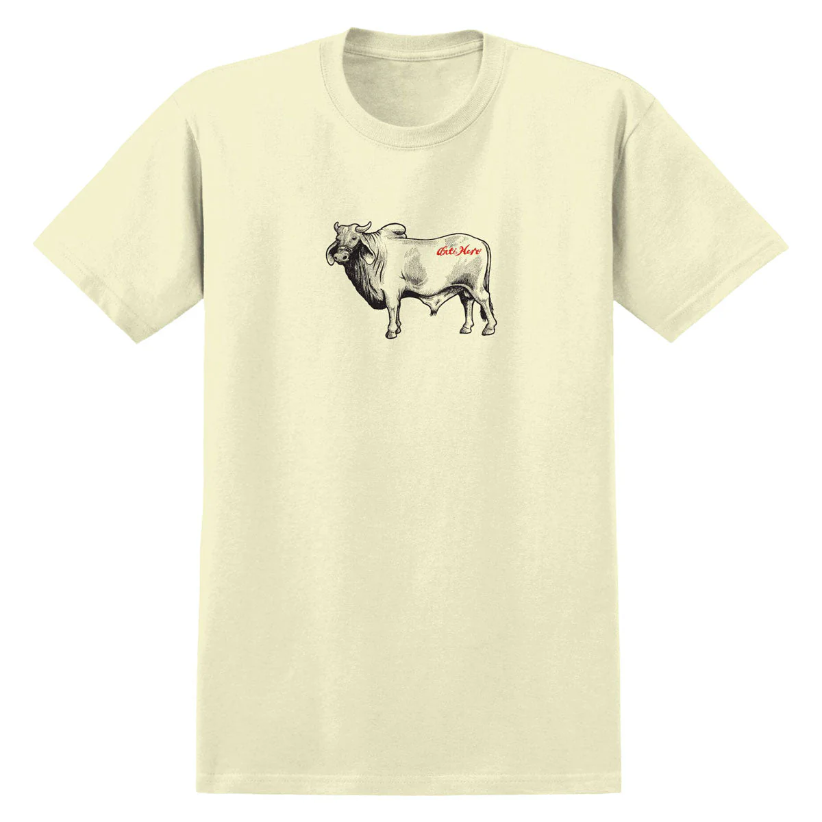 Anti-Hero Cow T-Shirt - Heather Cream