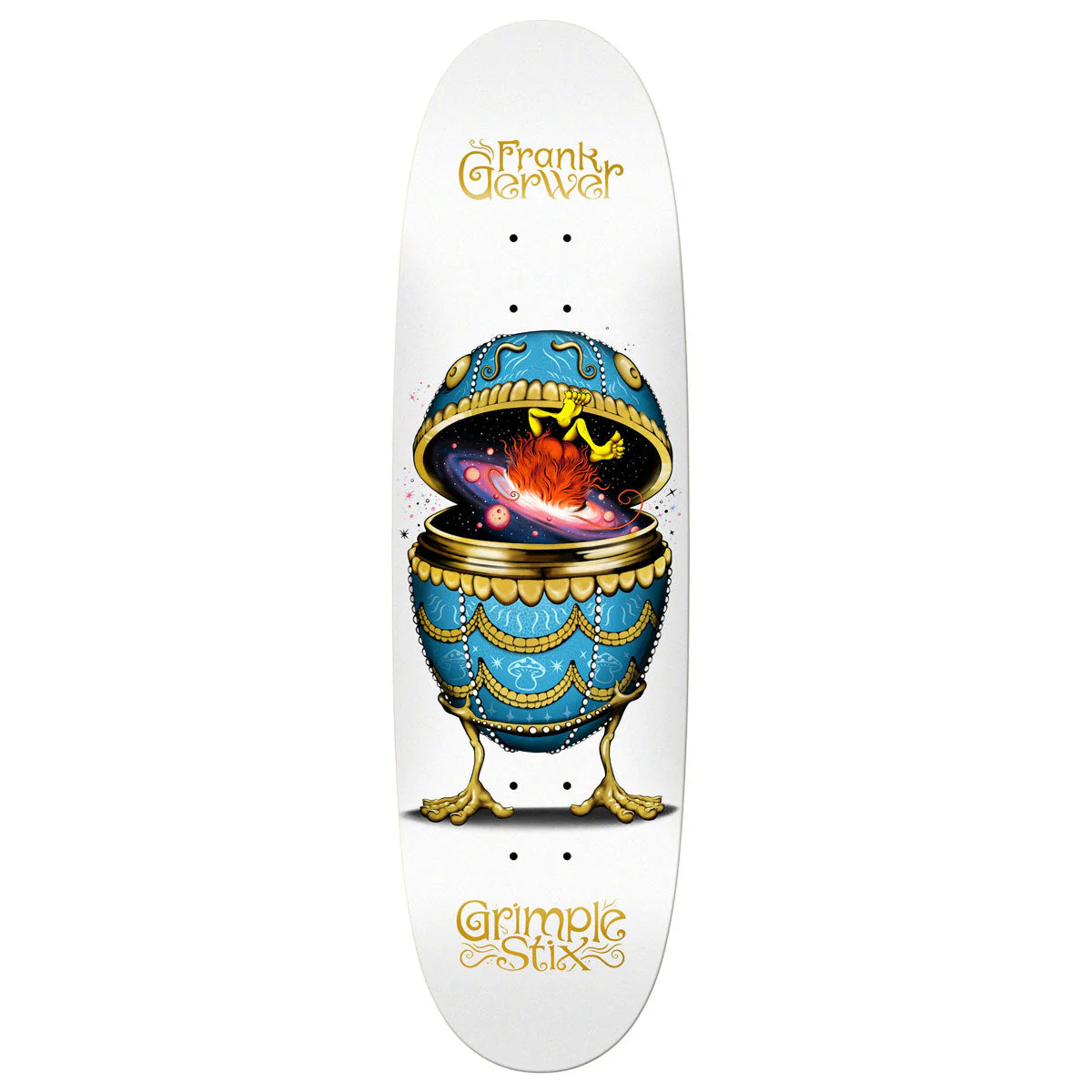 Anti-Hero Gerwer Grimple Stix Fabrage Egg Skateboard Deck - White - 9.10"