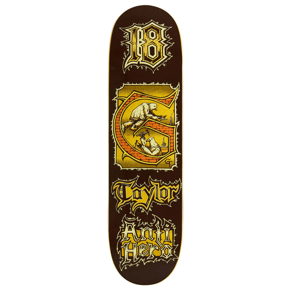 Anti-Hero Grant Medieval Skateboard Deck - Brown - 8.38"