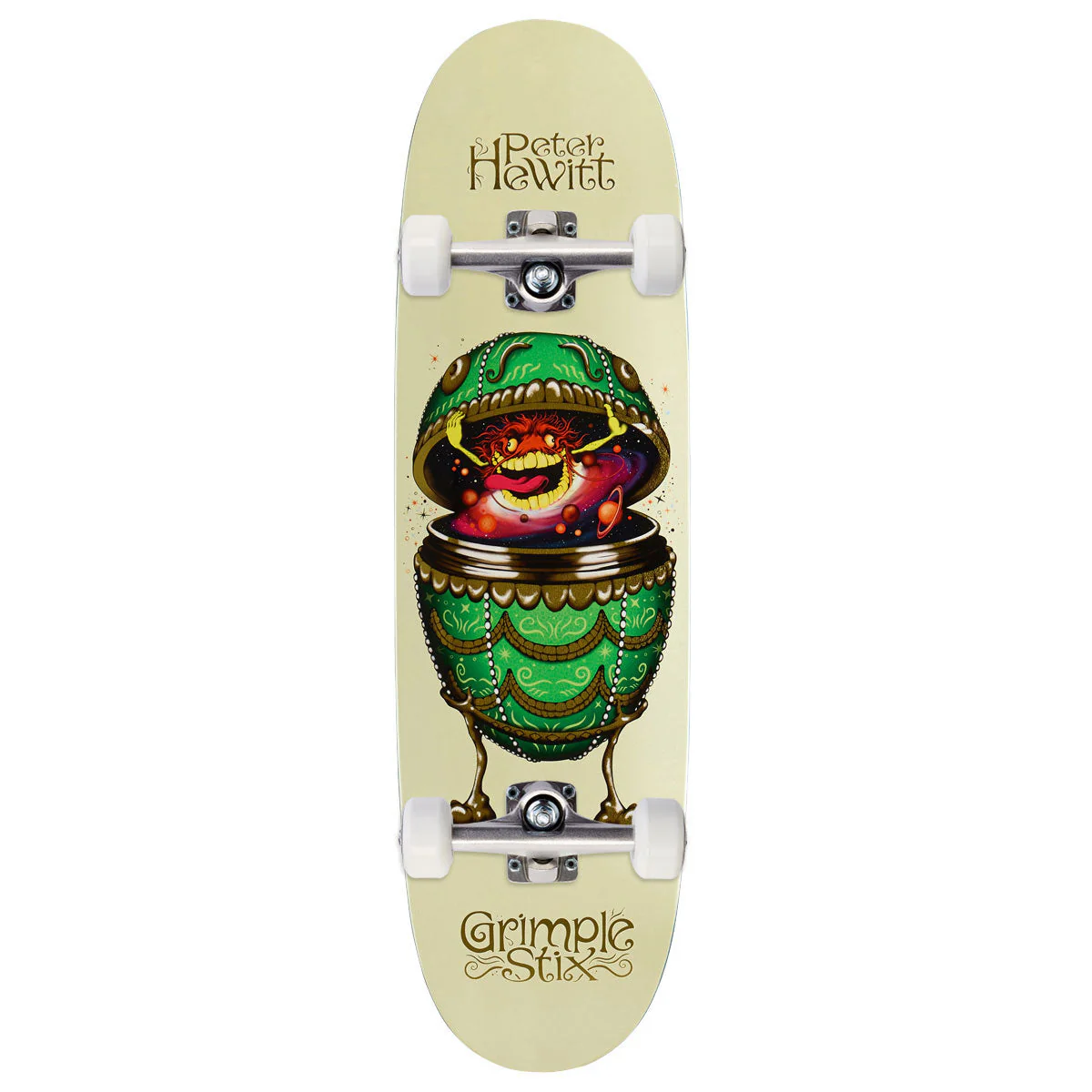 Anti-Hero Hewitt Grimple Stix Fabrage Egg Skateboard Complete - Cream - 8.75"