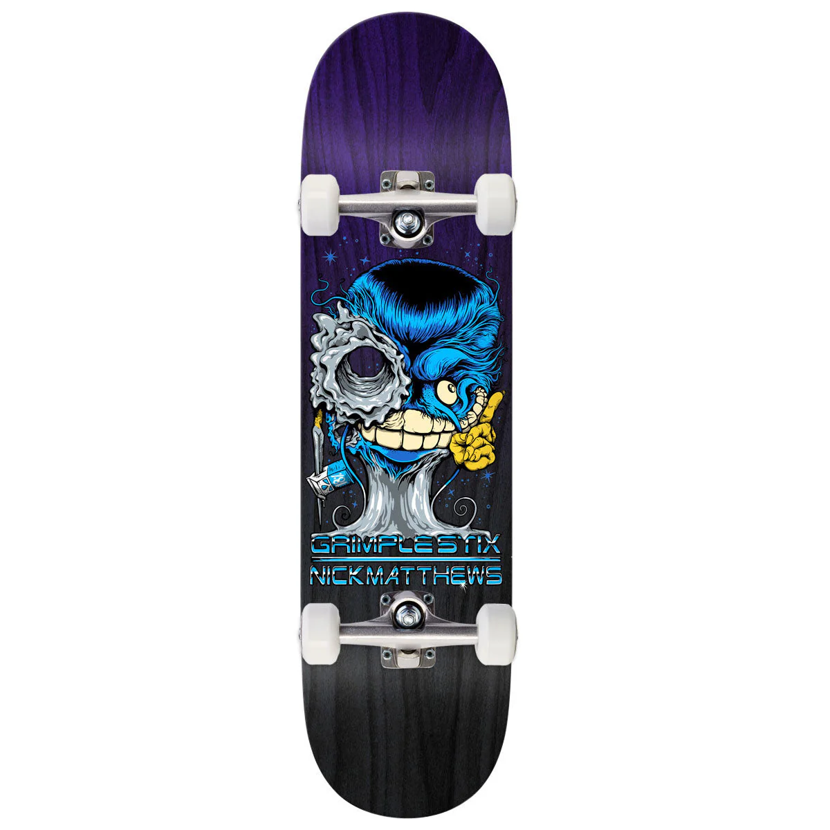 Anti-Hero Matthews Grimpletix Grimplenator Skateboard Complete - Purple - 8.50"