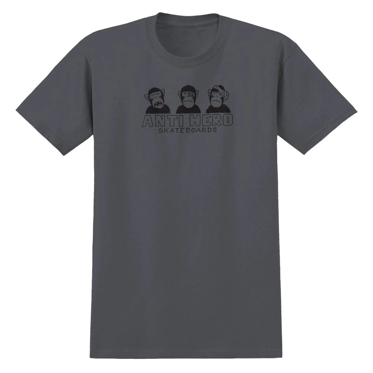 Anti-Hero No Evil T-Shirt - Asphalt/Black