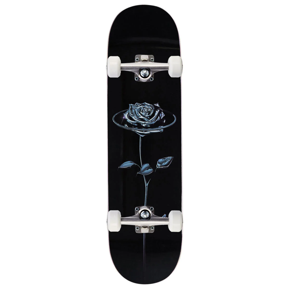 April Chrome Rose Skateboard Complete - Black - 8.38"