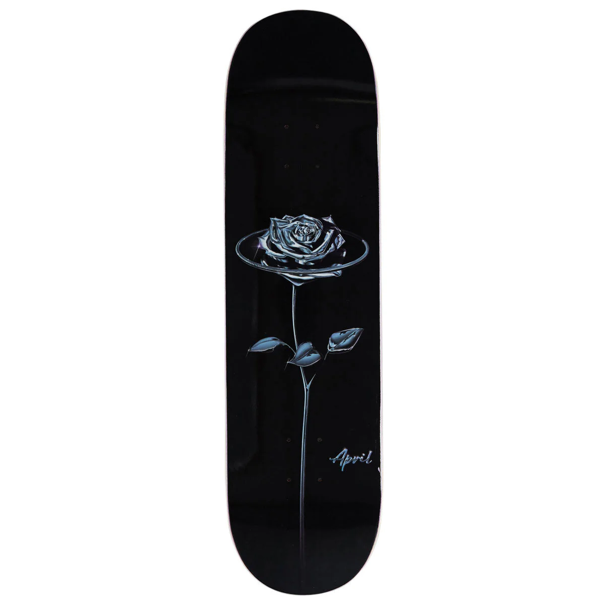 April Chrome Rose Skateboard Deck - Black - 8.38"