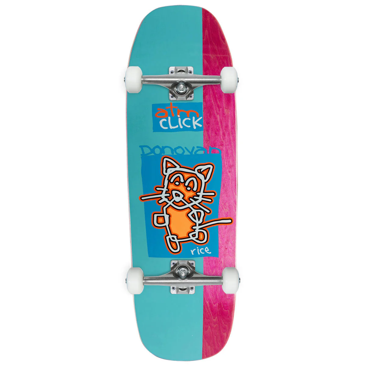 ATM Donovan Rice Cat Shaped Skateboard Complete - 3/4 Color Assorted - 10.00"