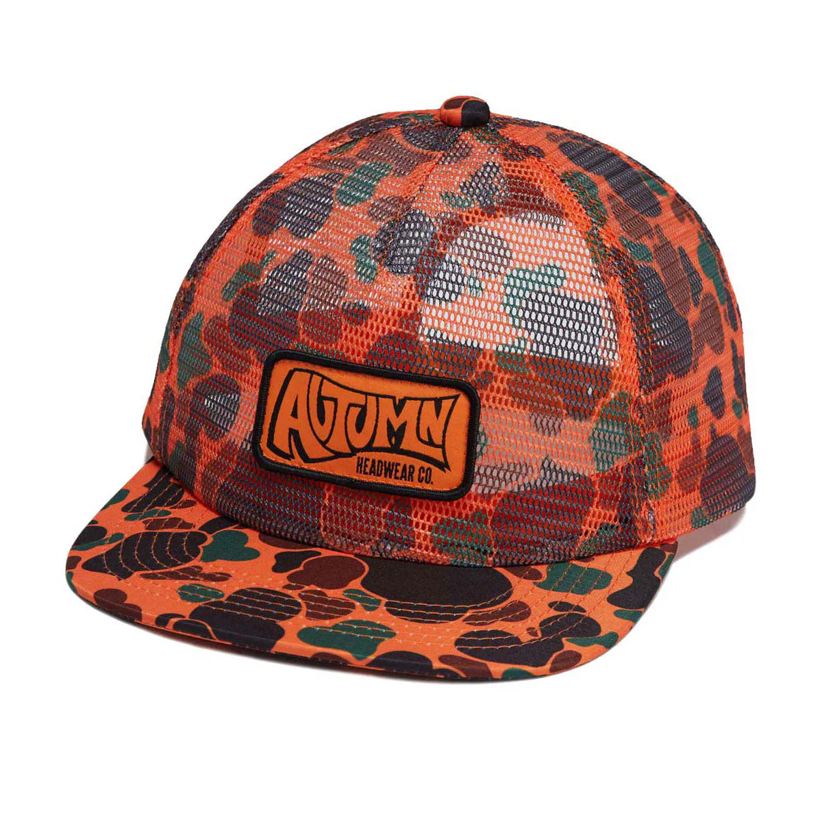 Autumn Camo Trucker Hat - Orange