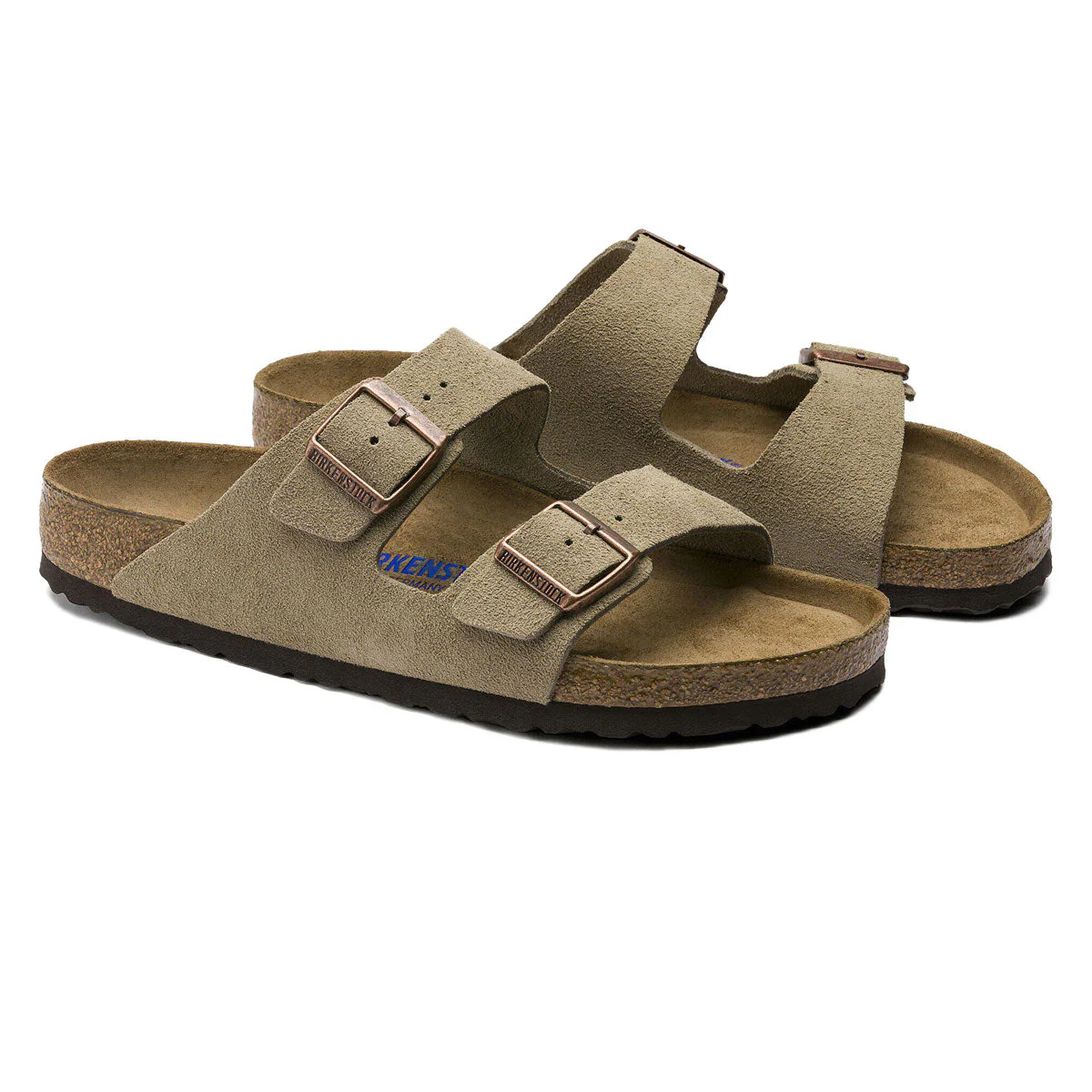 Birkenstock Womens Arizona Soft Footbed Sandals - Taupe Suede - Image 2