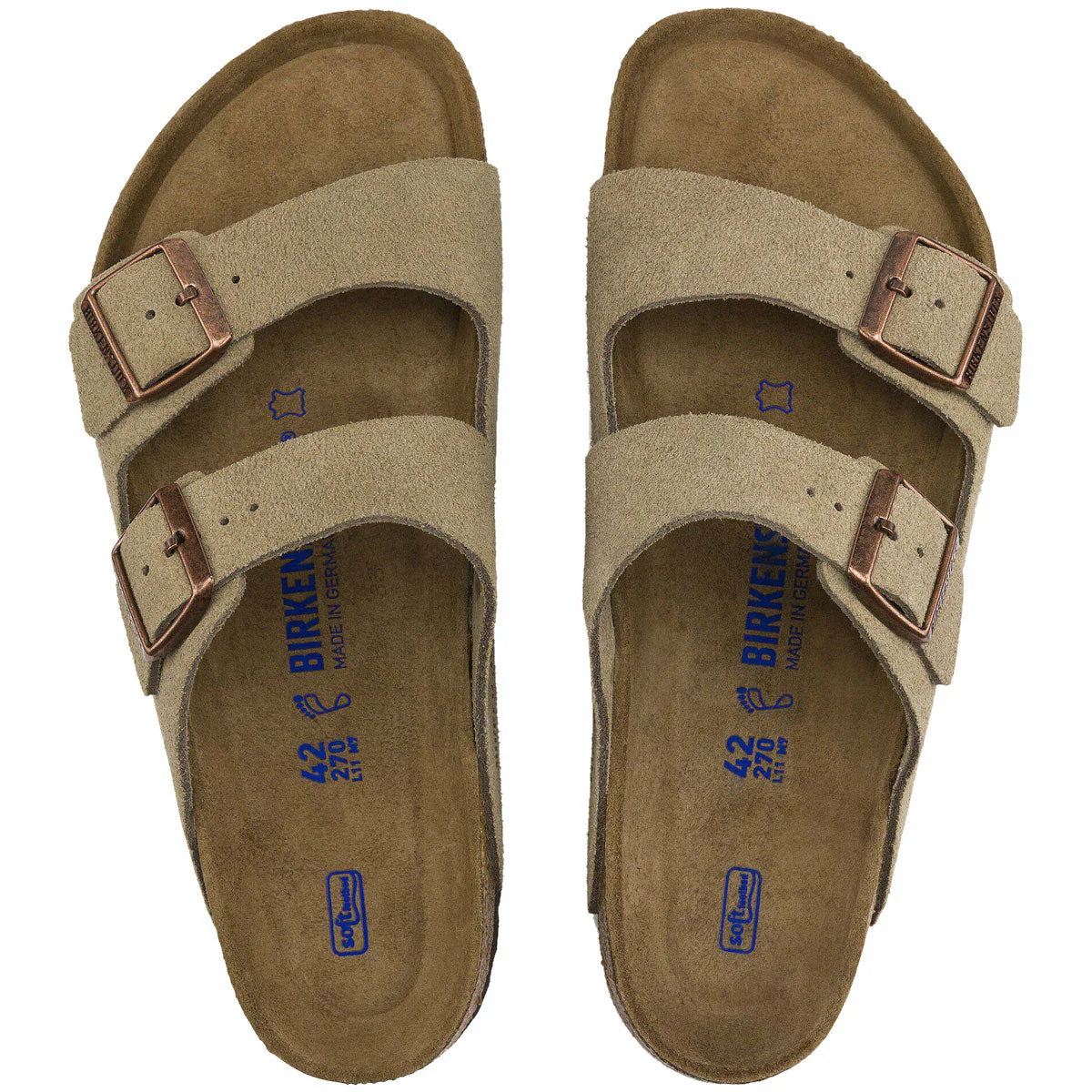 Birkenstock Womens Arizona Soft Footbed Sandals - Taupe Suede - Image 3