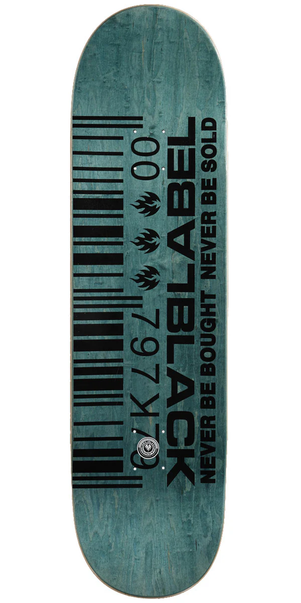 Black Label Ripped Barcode Skateboard Deck - Assorted Stains - 9.00" - Image 2