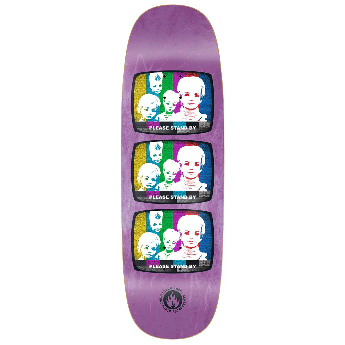 Black Label Stand By Jumbotron Shape Skateboard Deck - Assorted Stains - 10.00"