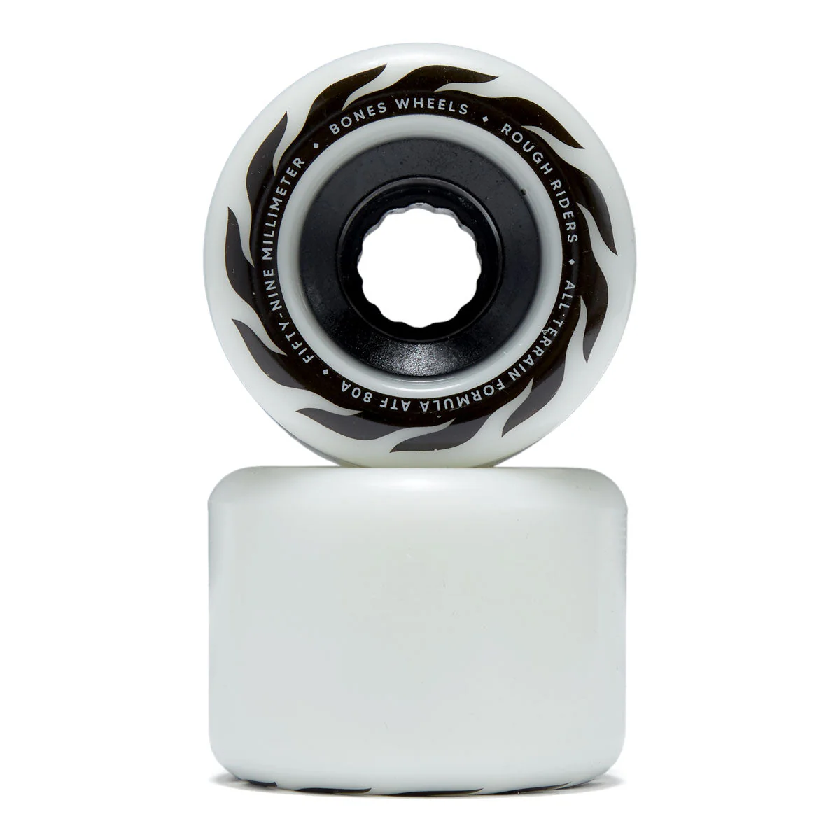 Bones ATF Rough Riders Eternal Flame 80a Skateboard Wheels - White - 59mm - Image 2