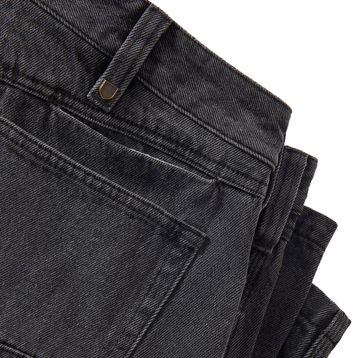 Brixton Builders Carpenter Baggy Shorts - Washed Black Denim - Image 4