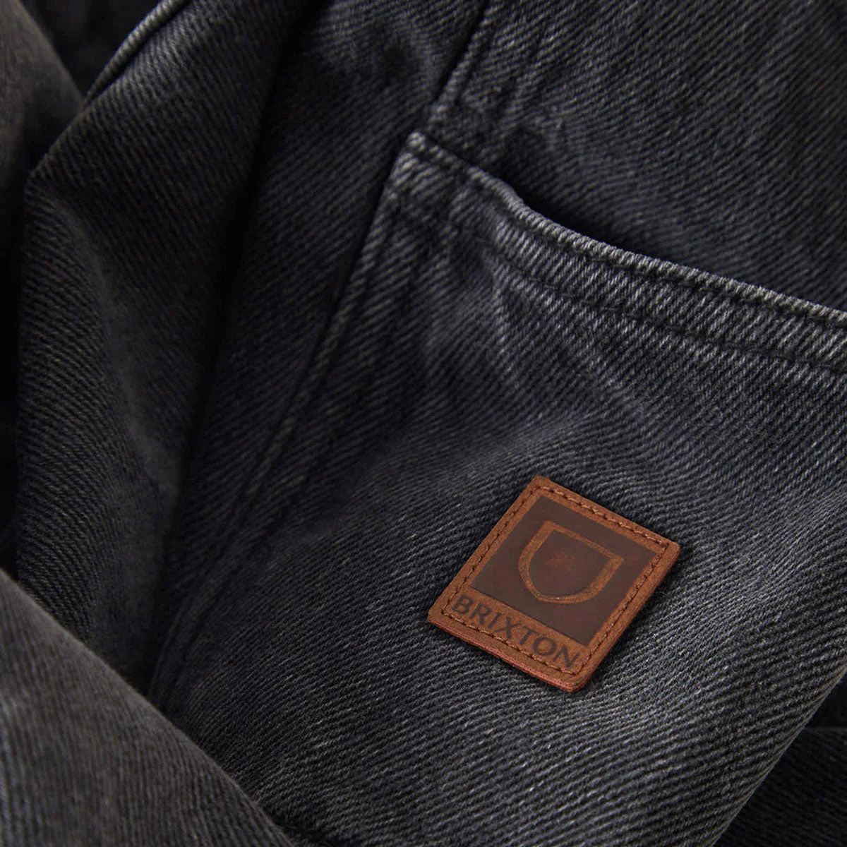 Brixton Builders Carpenter Baggy Shorts - Washed Black Denim - Image 5