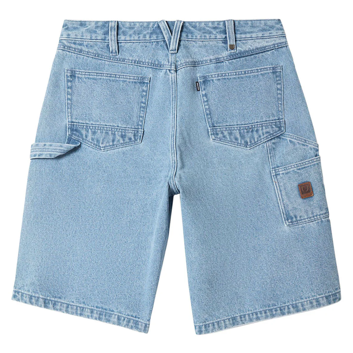 Brixton Builders Carpenter Baggy Shorts - Washed Blue Denim - Image 2