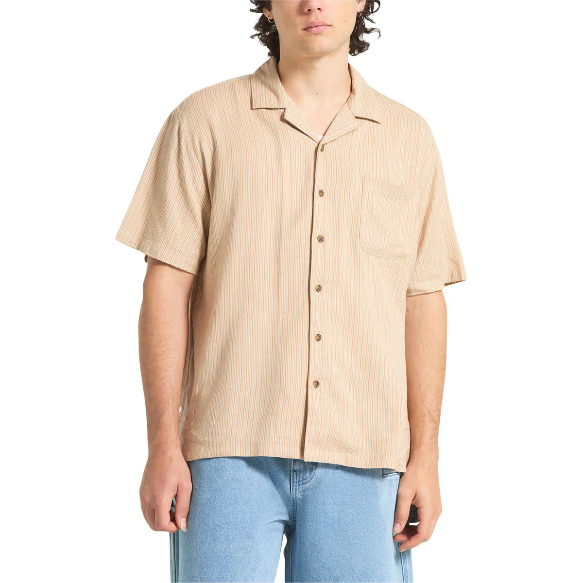 Brixton Bunker Slub Shirt - Italian Clay Stripe