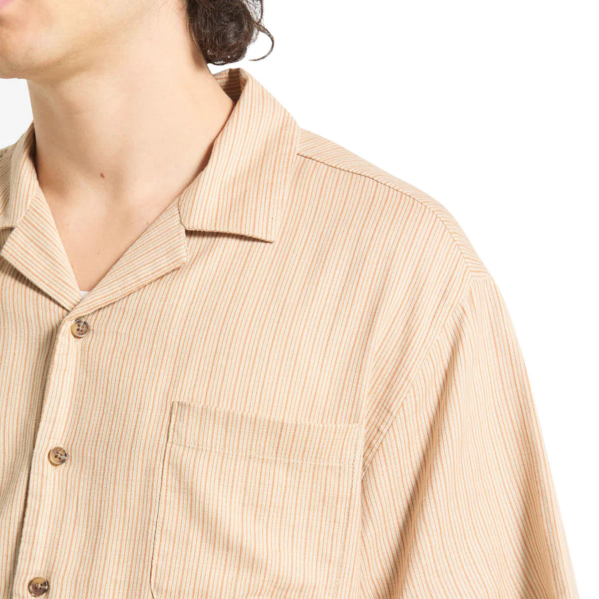 Brixton Bunker Slub Shirt - Italian Clay Stripe - Image 3
