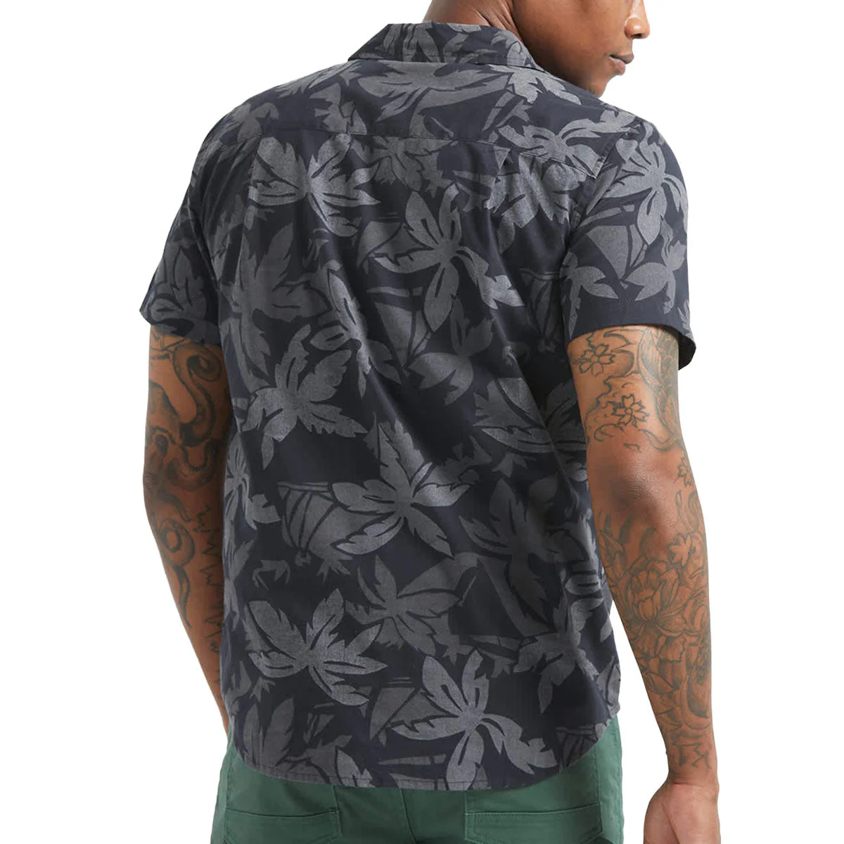 Brixton Charter Print Shirt - Black/Trooper/Future Grey Palm Floral - Image 3