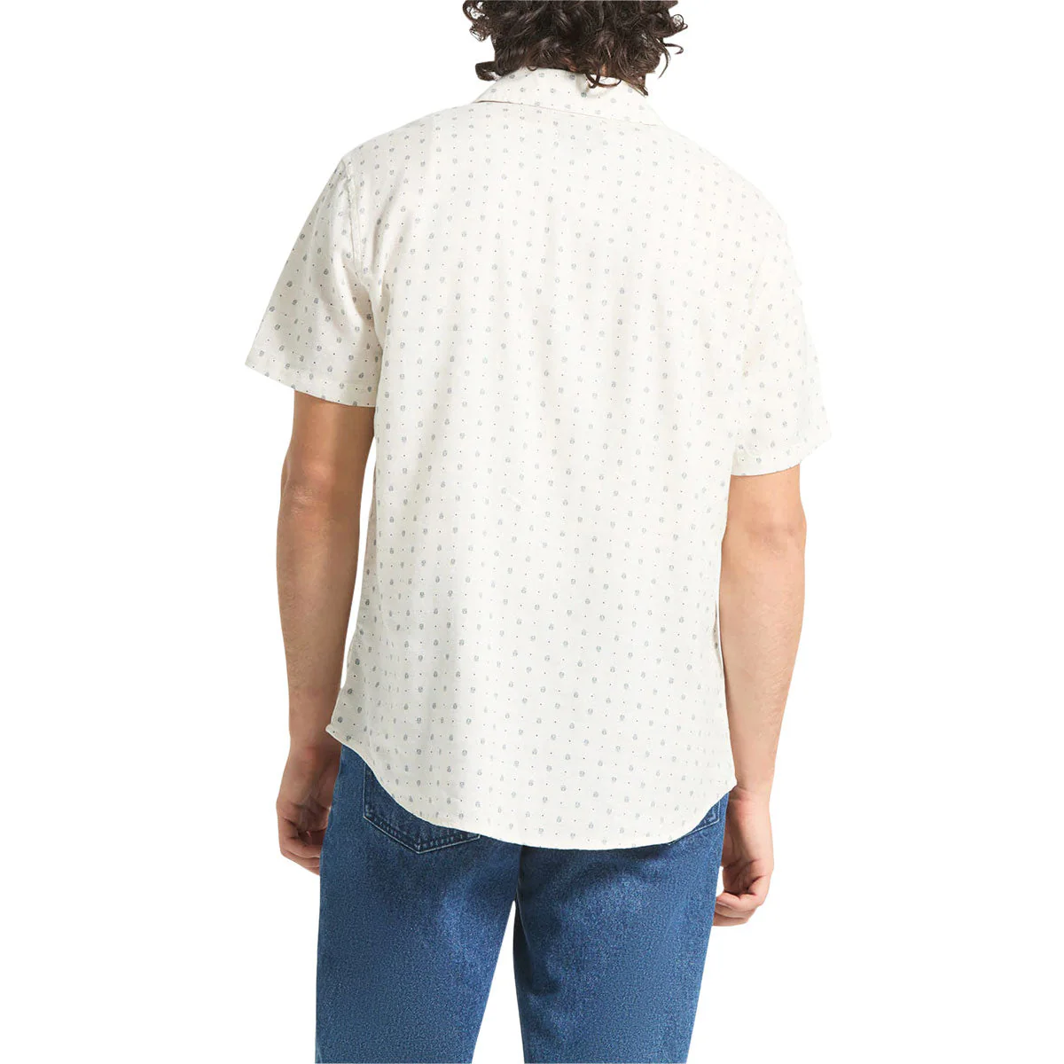 Brixton Charter Slub Shirt - Off White Micro Geo - Image 2