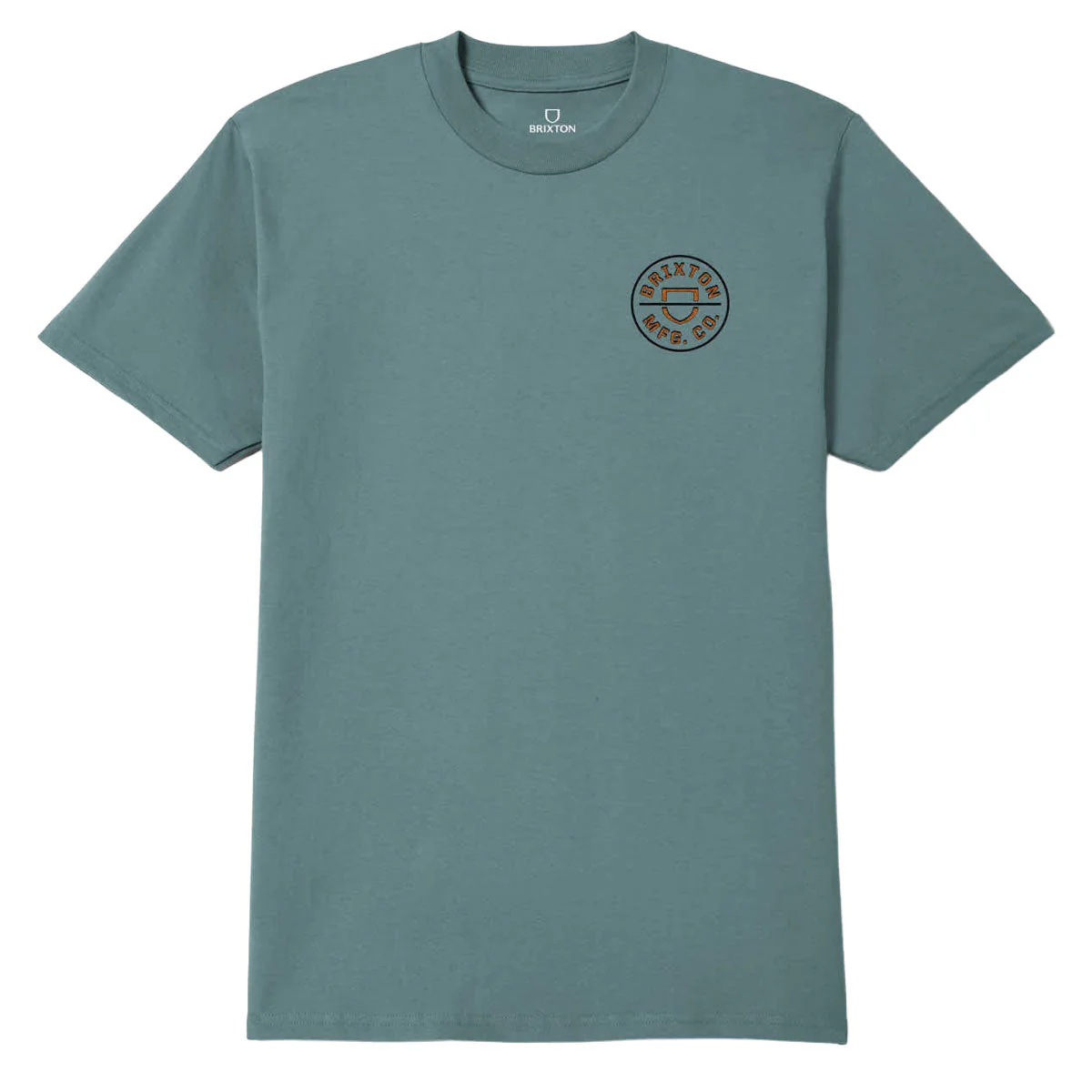 Brixton Crest II T-Shirt - Ocean Breeze/Black/Rust - Image 2