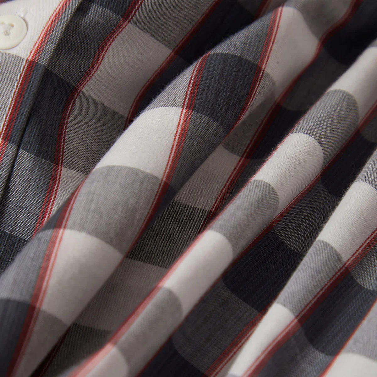 Brixton Cru Plaid Shirt - Black/Off White/Red - Image 3