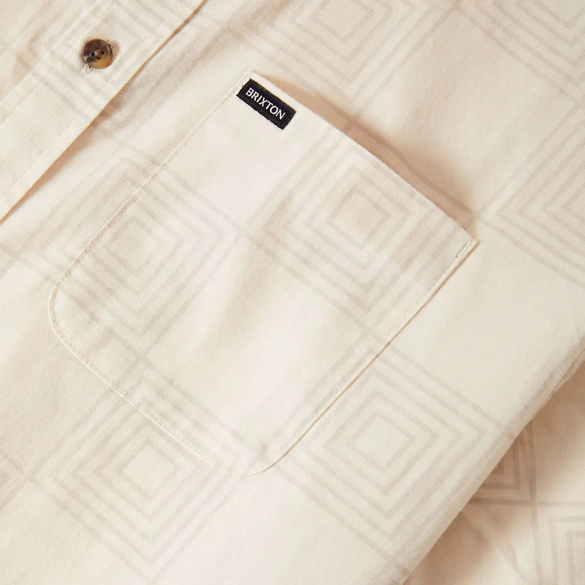 Brixton Cru Print Shirt - Whitecap/Geo Checker - Image 5