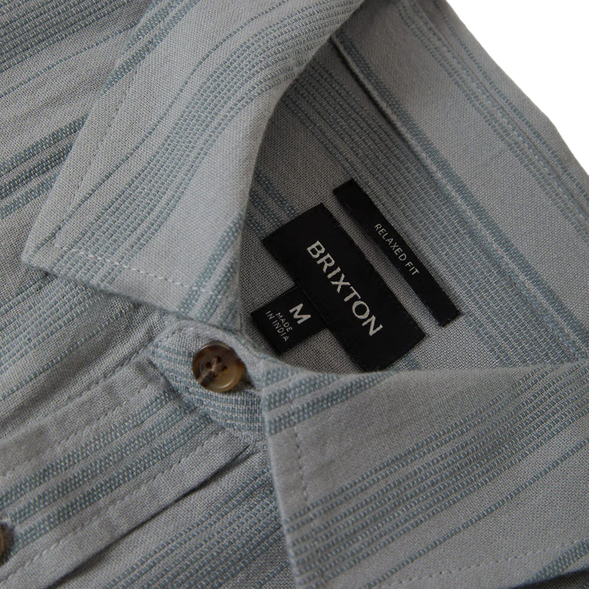 Brixton Cru Striped Dobby Shirt - Trooper - Image 4