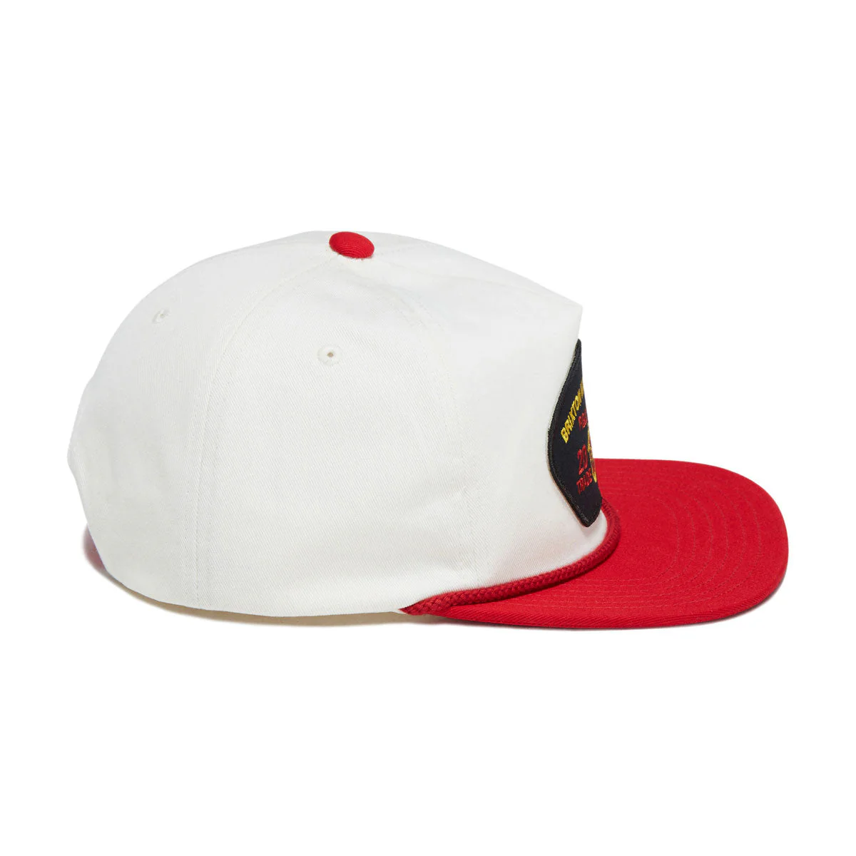Brixton Division Np Mp Snapback Hat - Off White/Red - Image 3