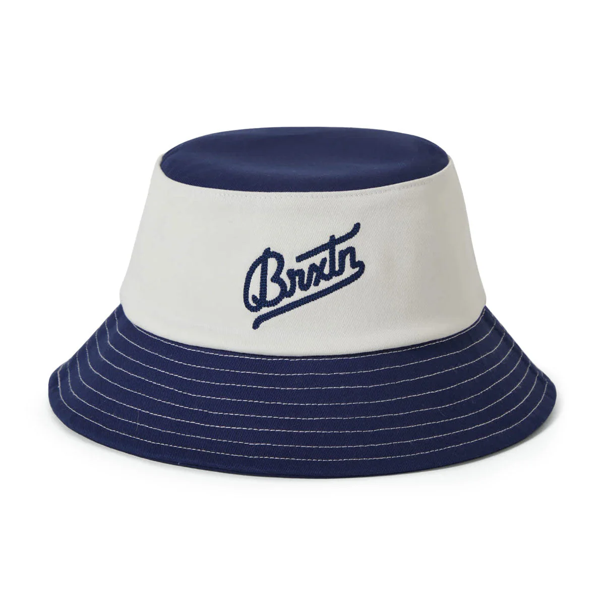 Brixton Eldon Packable Bucket Hat - Midnight Blue/Off White - Image 2