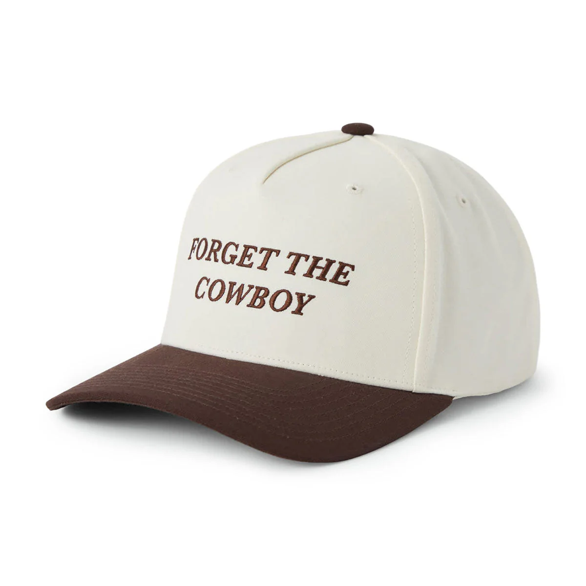 Brixton Forget The Cowboy Netplus MP Snapback Hat - Chocolate/Off White