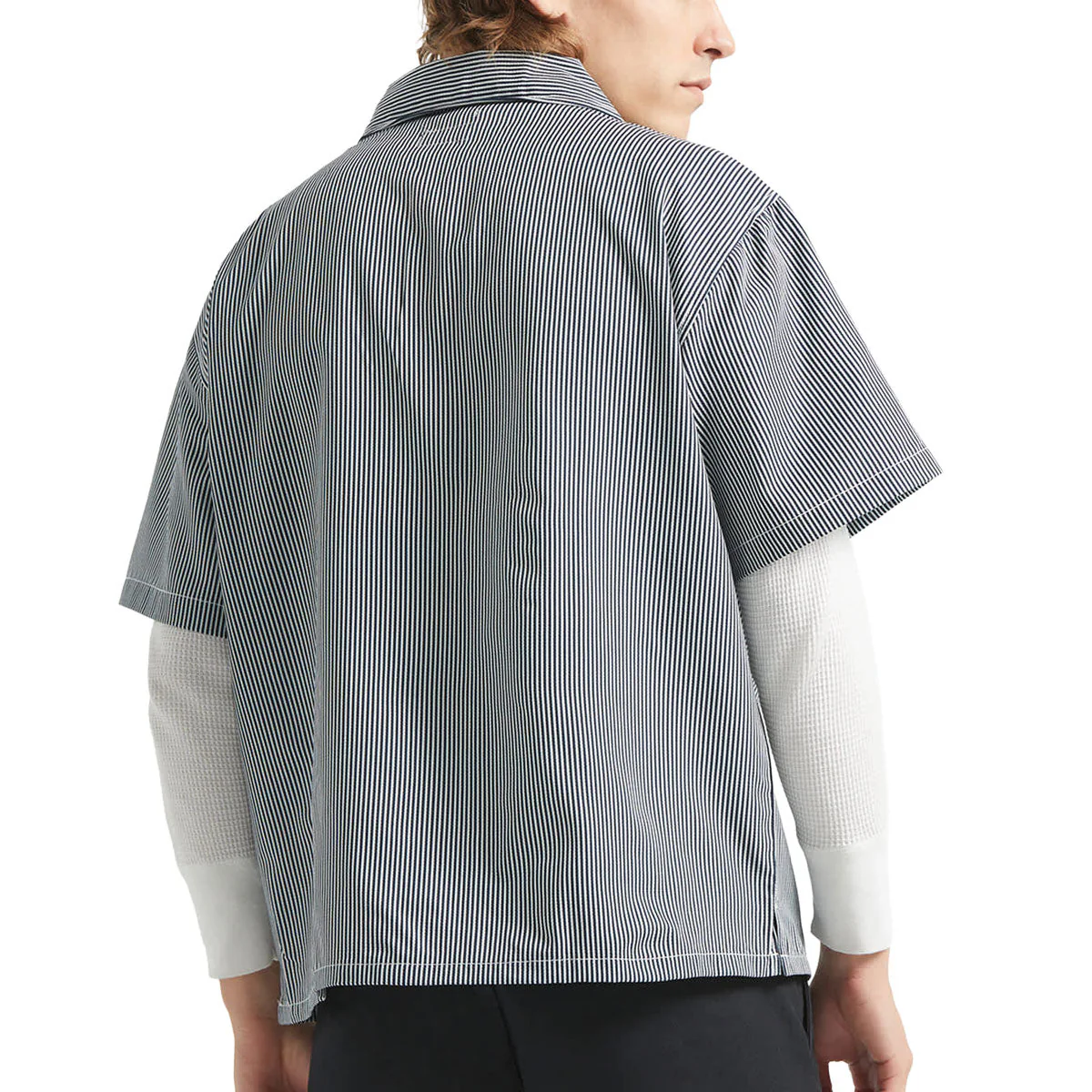Brixton Journey Lightweight Shirt - Navy/White Stripe - Image 3