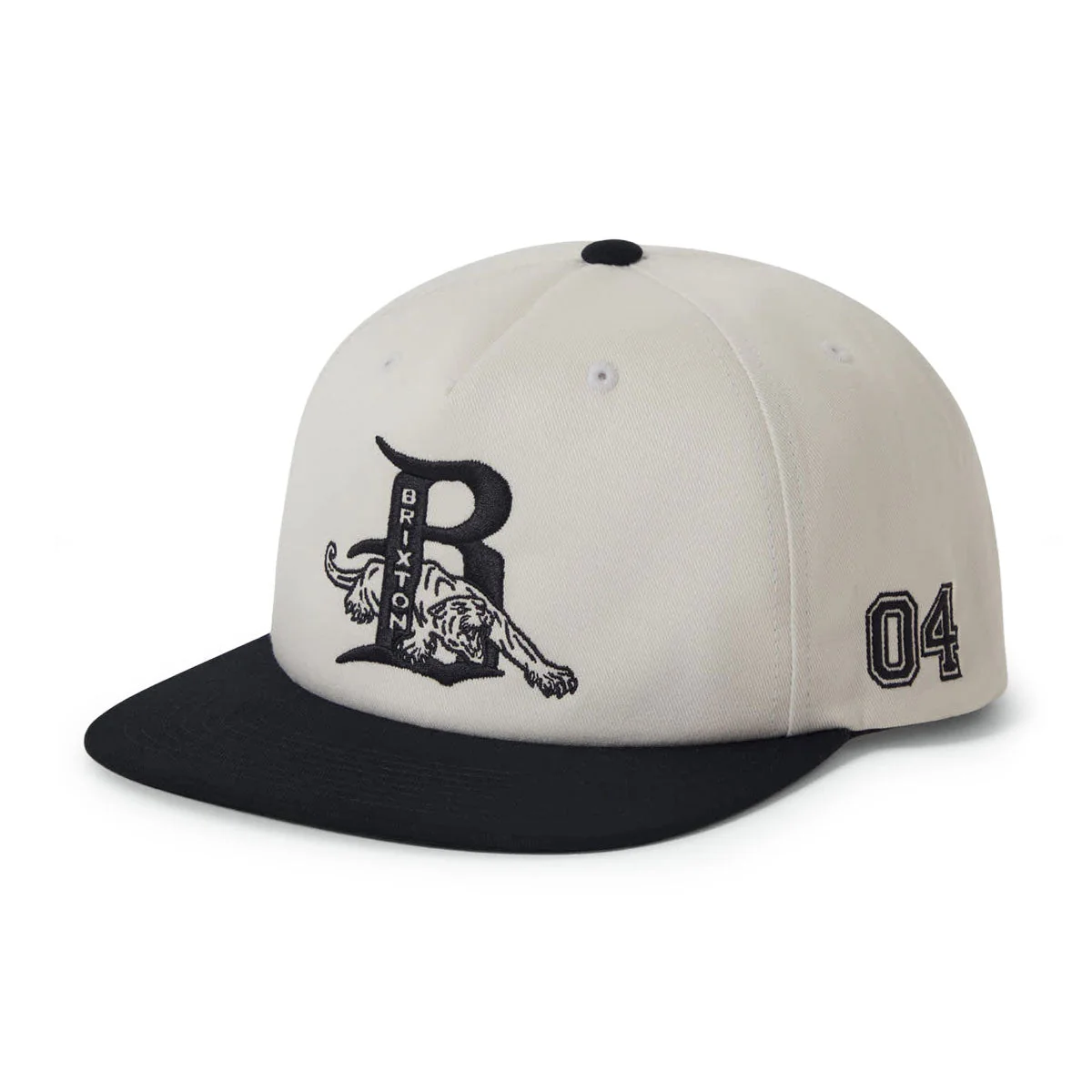 Brixton Predator MP Snapback Hat - Off White/Black