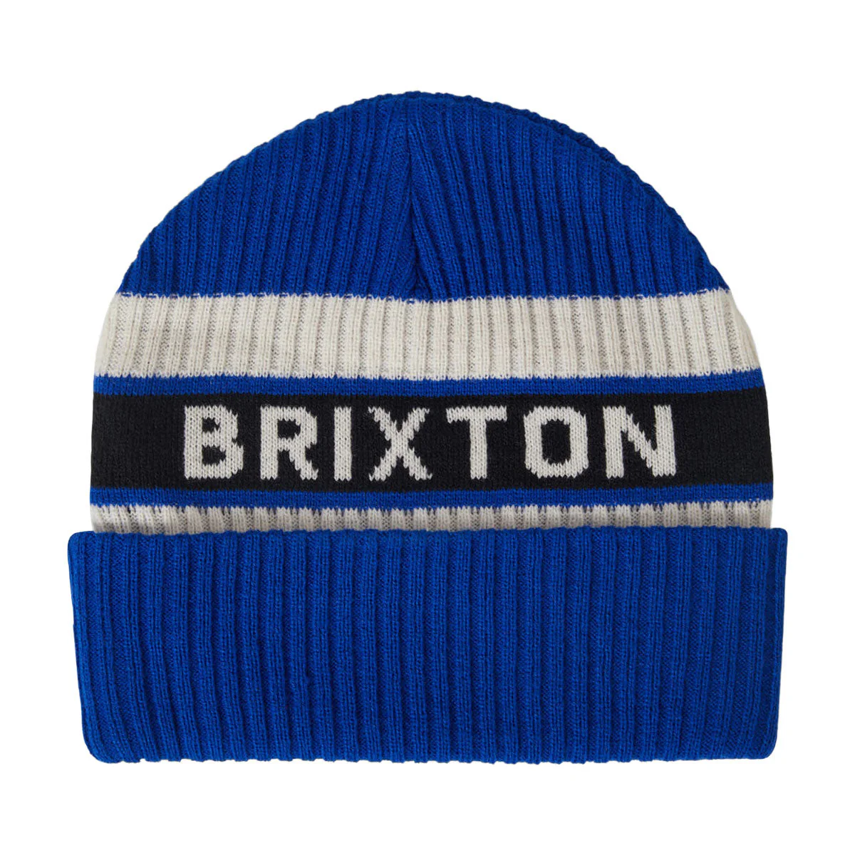 Brixton Rainier Striped Beanie - Royal/White/Black