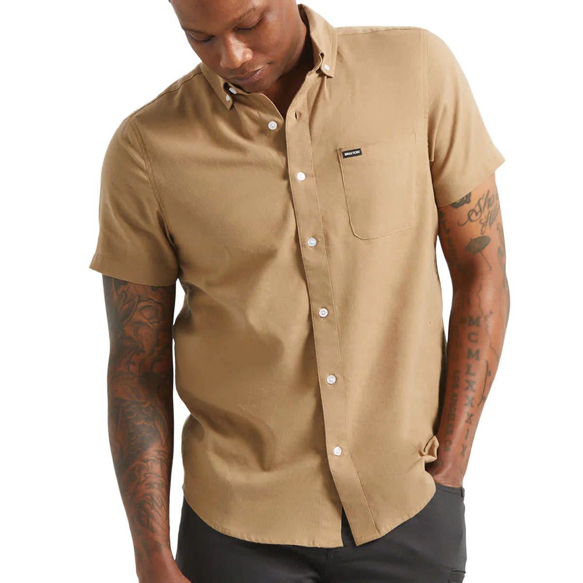 Brixton Sanford Oxford Shirt - Khaki