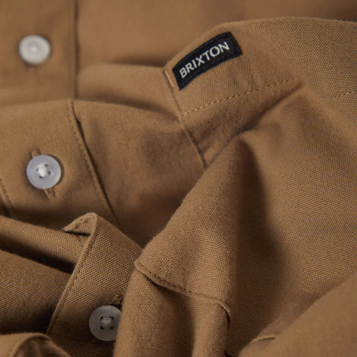 Brixton Sanford Oxford Shirt - Khaki - Image 4