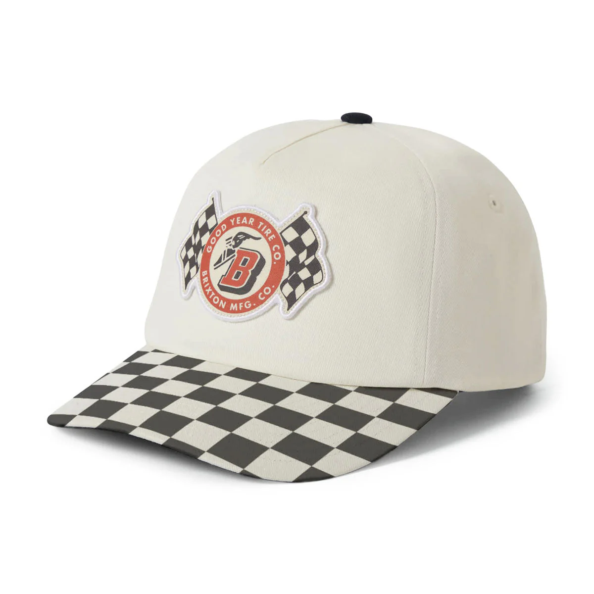 Brixton x Goodyear Speedway HP Snapback Hat - Off White