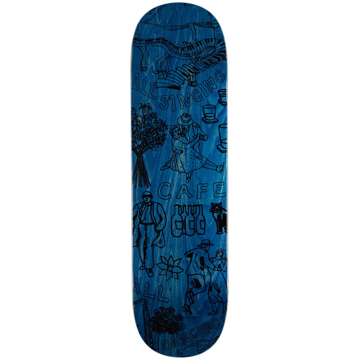 Cafe Gaurab Sketches C2 Shape Skateboard Deck - Blue - 8.25"