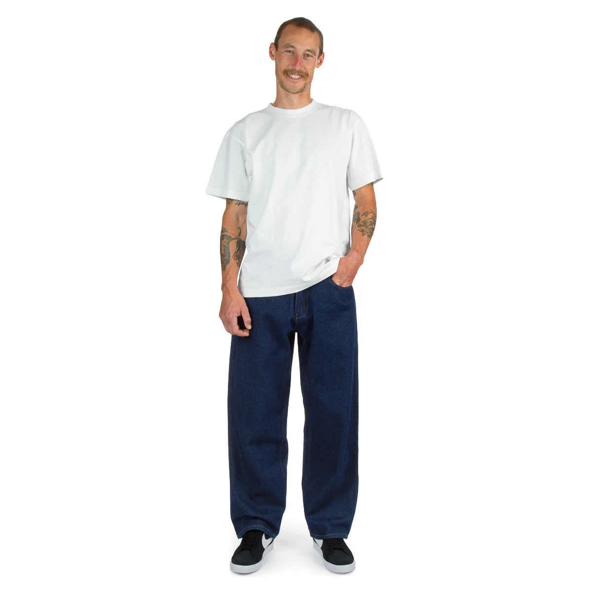 CCS Baggy Straight Denim Jeans - Overdyed Navy - Image 3