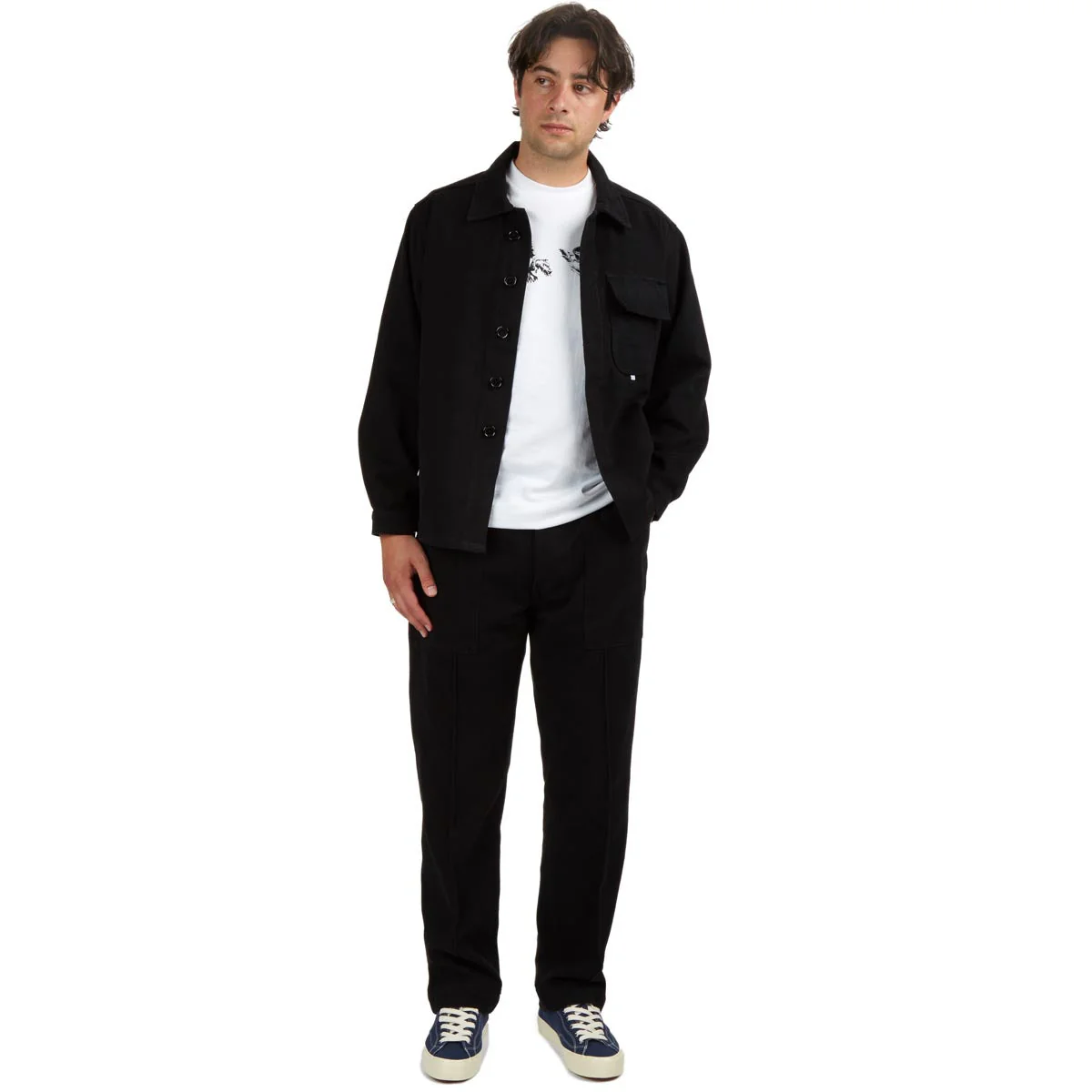 CCS French Cropped Chore Jacket - Black - Image 3