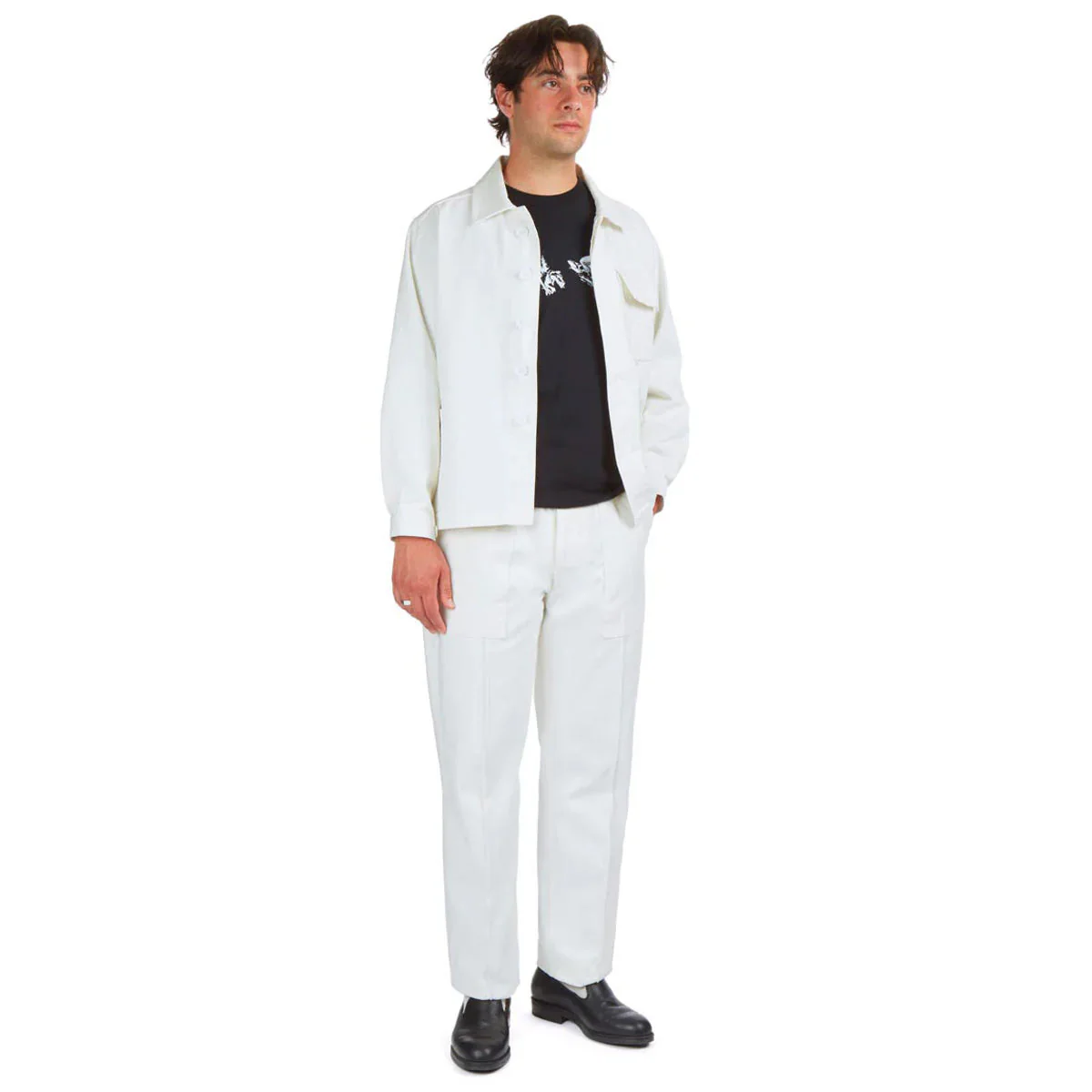 CCS French Cropped Chore Jacket - White - Image 3