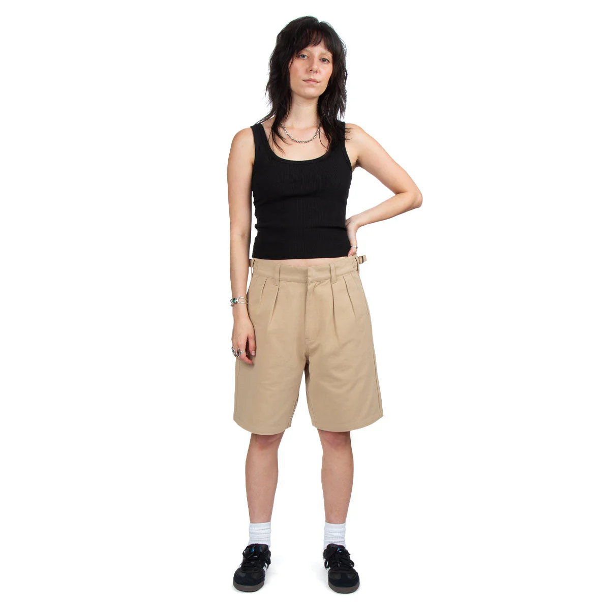 CCS Pleated Chino Shorts - Khaki - Image 4