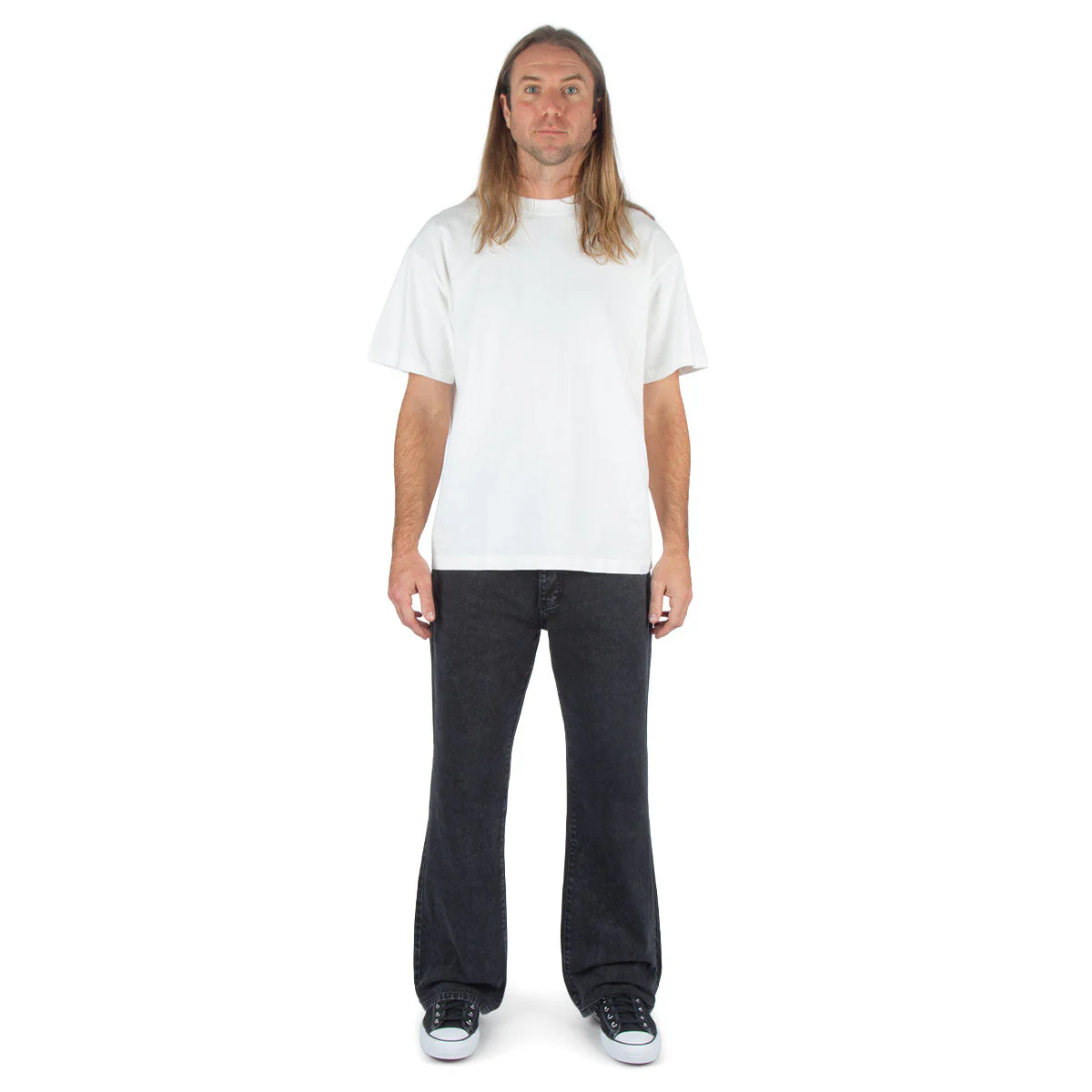 CCS Western Bootcut Denim Jeans - Acid Wash Black - Image 3
