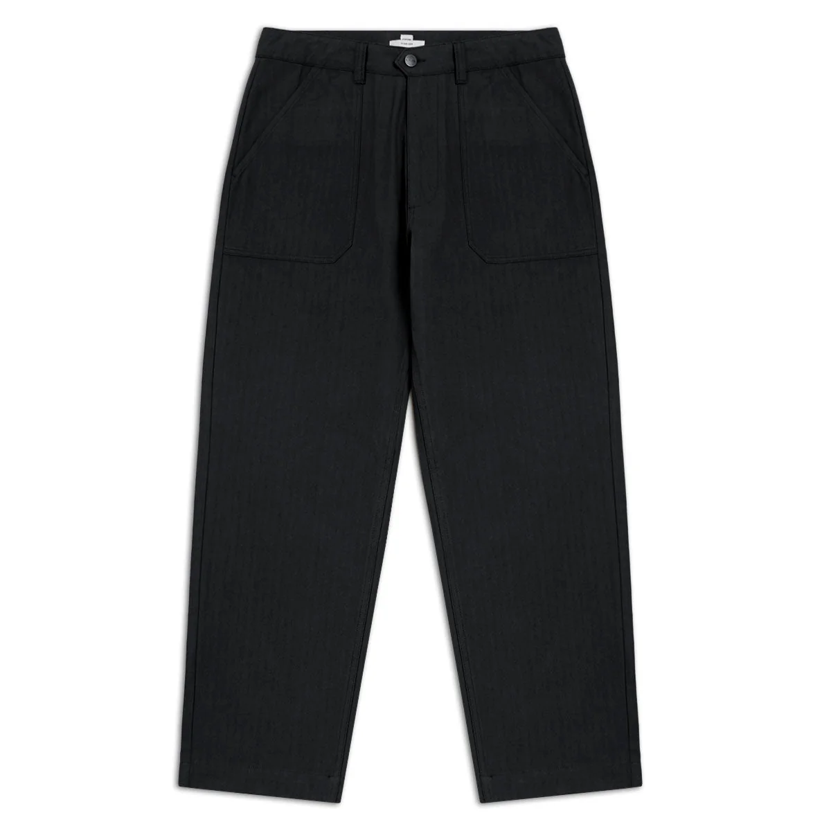 CCS Wide Leg Herringbone Pants - Black - Image 4