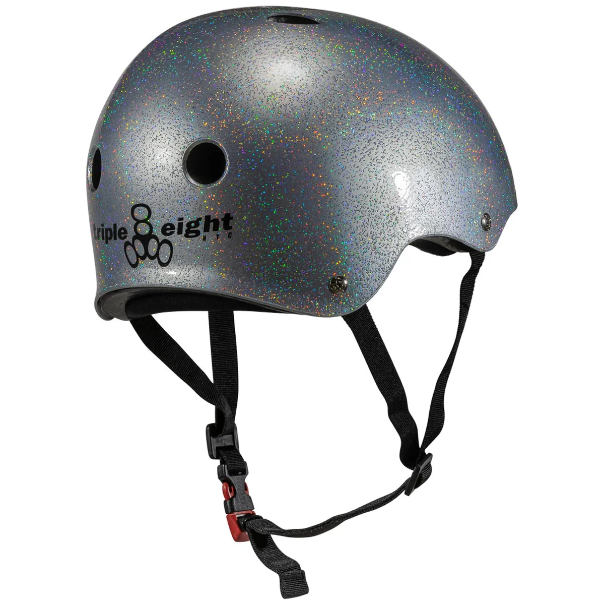 Triple Eight Certified Sweatsaver Helmet - Silver Glitter - Image 2