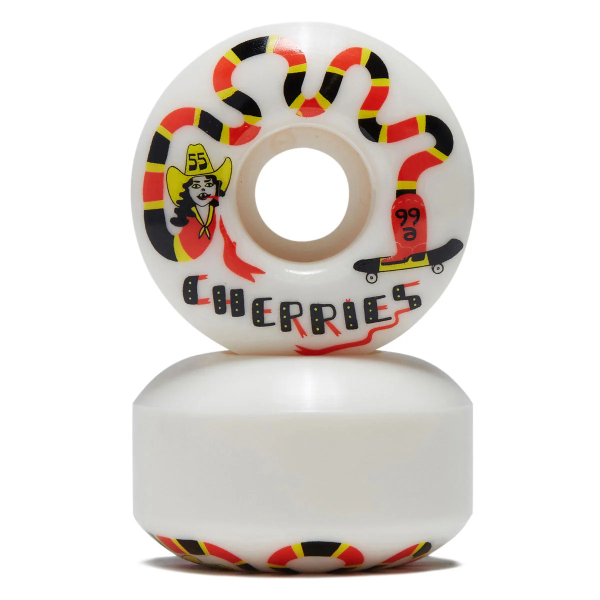Cherries Boot Skoots Classic Shape 99a Skateboard Wheels - White - 55mm - Image 2
