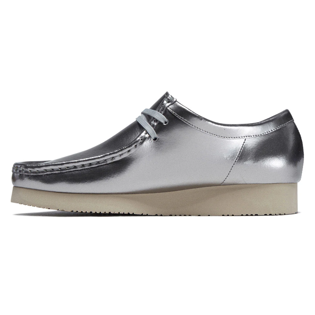 Clarks Wallabee Shoes - Silver - Image 2