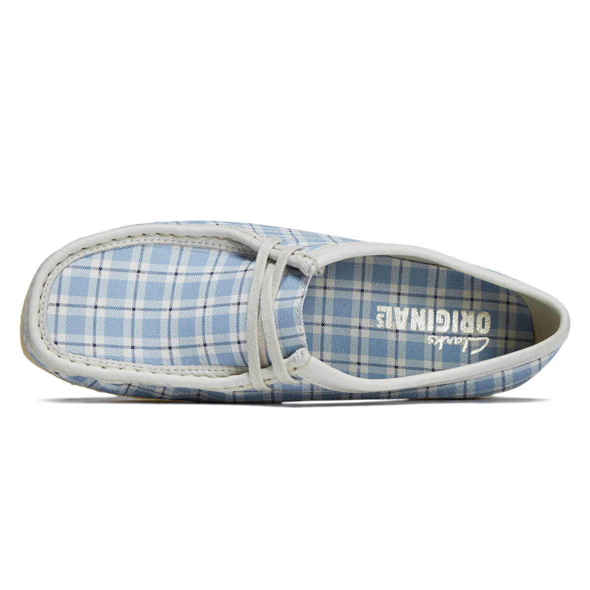 Clarks Womens Wallabee Shoes - Blue Check - Image 3