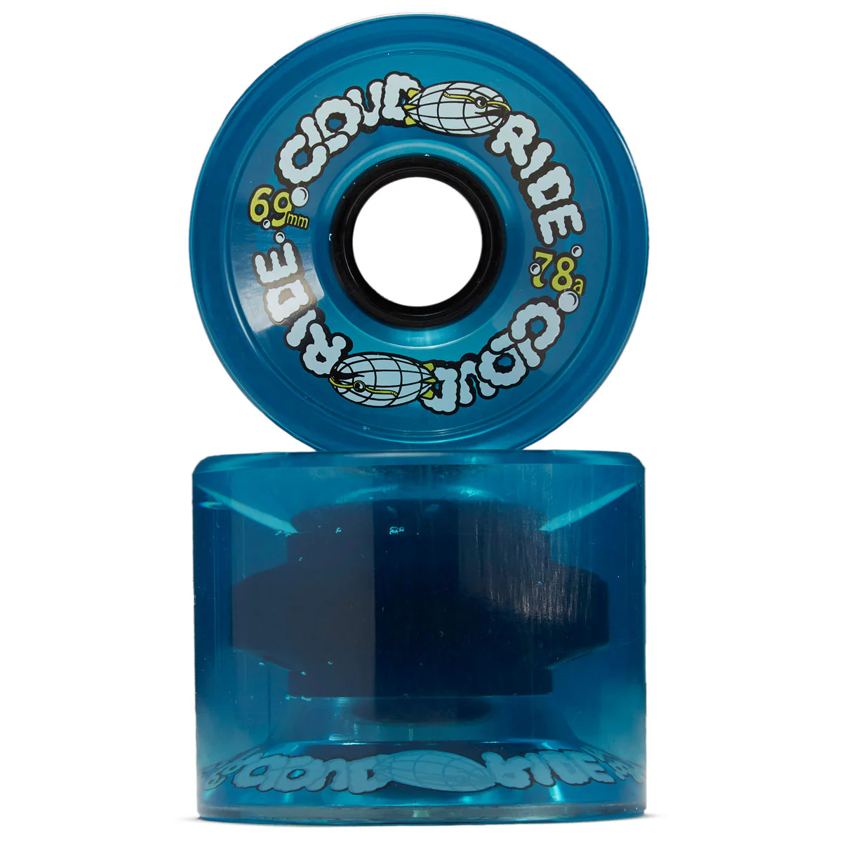 Cloud Ride Cruiser 78a Longboard Wheels - Clear Blue - 69mm - Image 2
